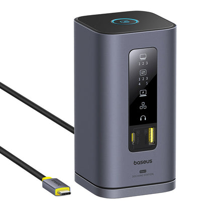 BASEUS HUB 11in1 docking station USB-C USB-A HDMI RJ45 Minijack 3.5mm - gray