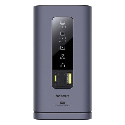 BASEUS HUB 11in1 docking station USB-C USB-A HDMI RJ45 Minijack 3.5mm - gray – image 2