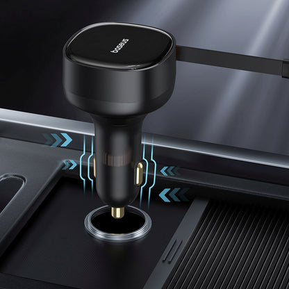 BASEUS 2in1 car charger with two 33W USB-C cables - black – image 7