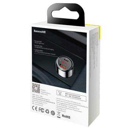BASEUS Car charger with display USB-A USB-C 45 W - black – image 7