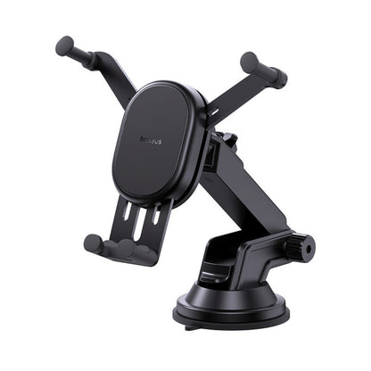 BASEUS Gravity car holder with inductive charger for a smartphone with a 15W suction cup - black