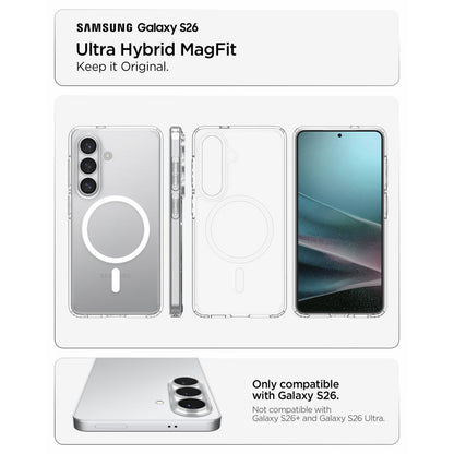 SPIGEN Case cover for Samsung Galaxy S26 Ultra Hybrid Mag MagSafe - transparent and white – image 7