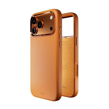 PURO Silicone Case with Camera Protection and Aluminum Buttons for iPhone 17 Pro Max MagSafe - Orange – image 4