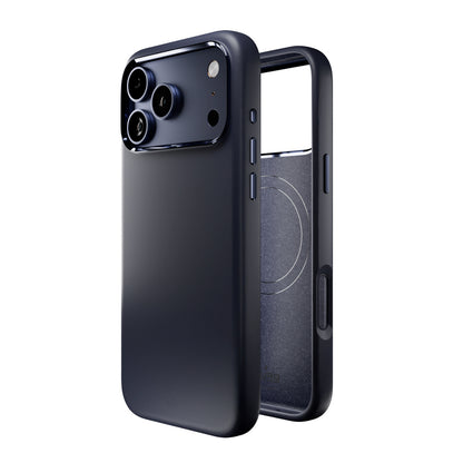 PURO Silicone Case with Camera Protection and Aluminum Buttons for iPhone 17 Pro MagSafe - Dark Blue – image 4