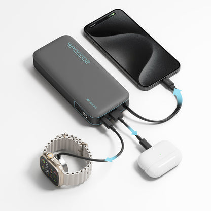 PURO Powerbank 10000mAh USB-A USB-C with built-in cable - white – image 8
