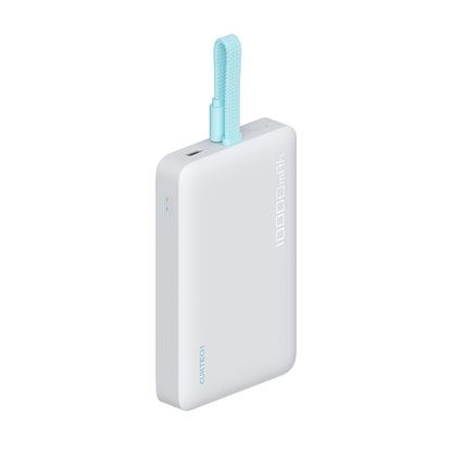 CUKTECH Magnetic powerbank 10000mAh USB-C with built-in USB-C cable - white