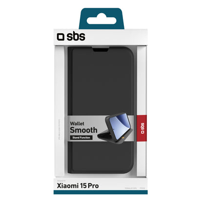 SBS Xiaomi 15 Pro Wallet Smooth flip case - black – image 2