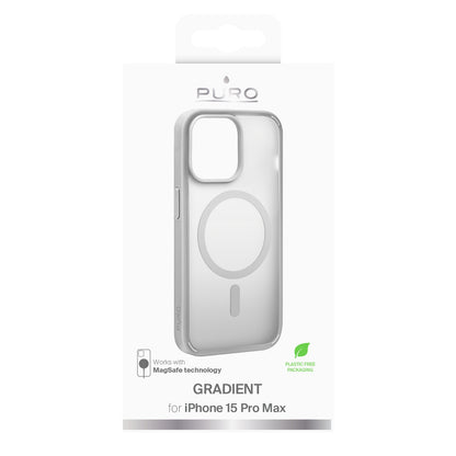 PURO Silicone case for iPhone 15 Pro Max Gradient MagSafe - silver – image 2