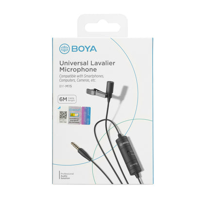 BOYA Wired lavalier microphone for smartphones, 3.5 TRRS cameras - black – image 3