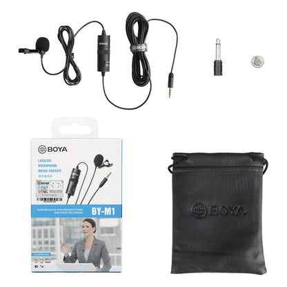 BOYA Wired lavalier microphone for smartphones and cameras, powered by a 3.5 TRRS battery - black – image 3