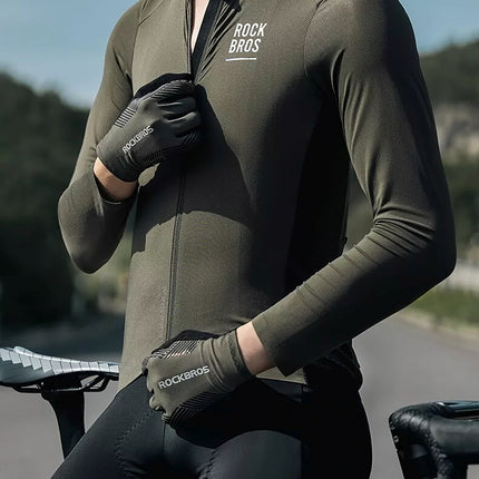 ROCKBROS Shock-absorbing cycling gloves, size L - green and black – image 18