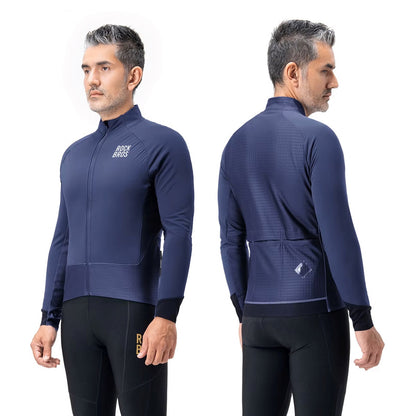 ROCKBROS Double-layer fleece winter cycling jacket, size M - blue – image 7
