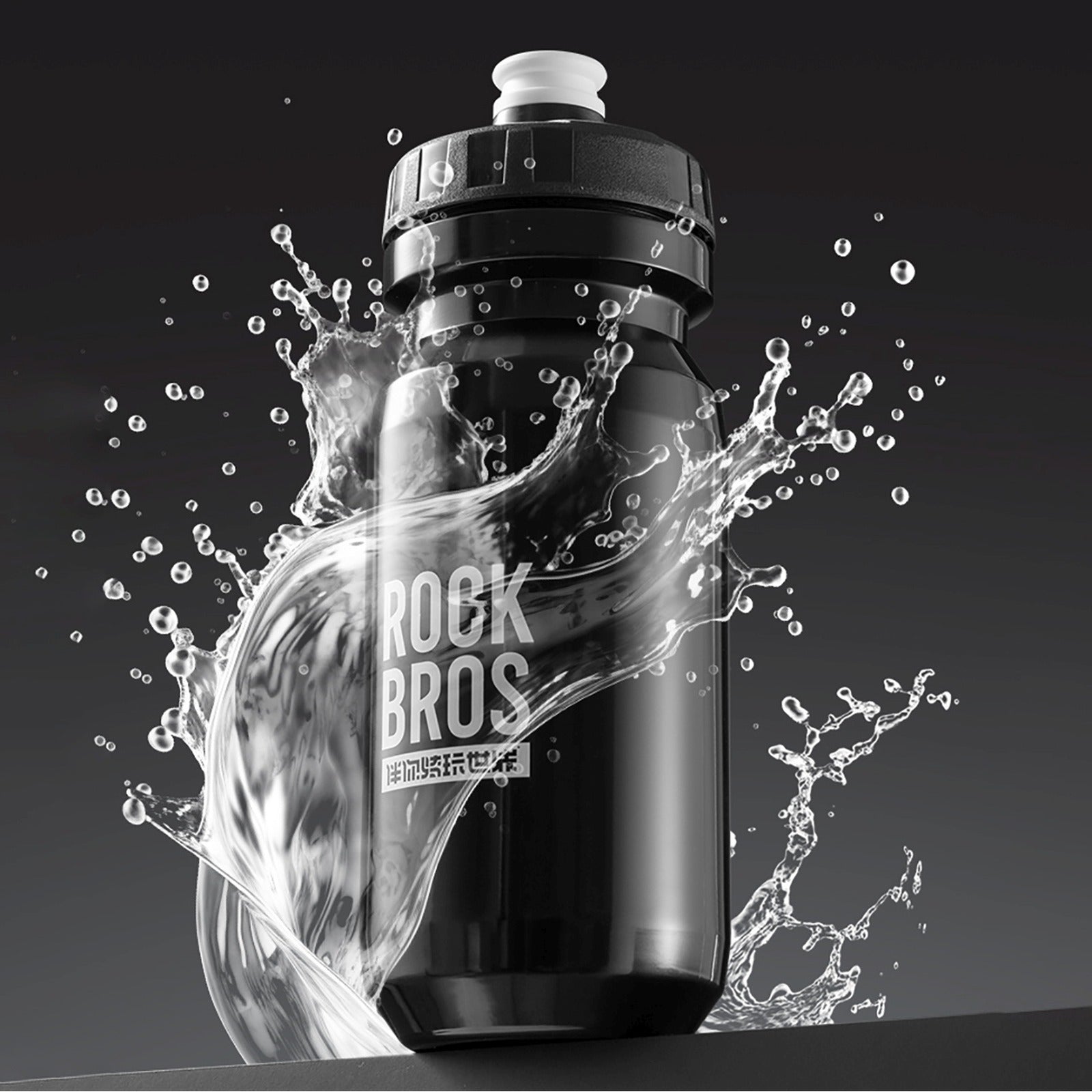 ROCKBROS Bicycle bottle for water drinks 600 ml - black – image 5