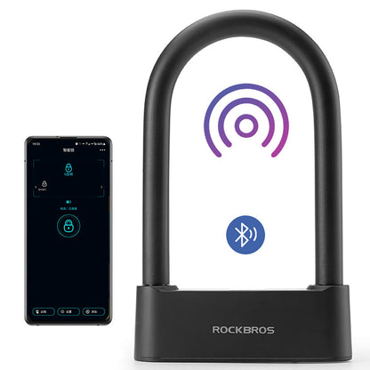 ROCKBROS SMART bicycle lock with fingerprint reader and Bluetooth - black – image 2