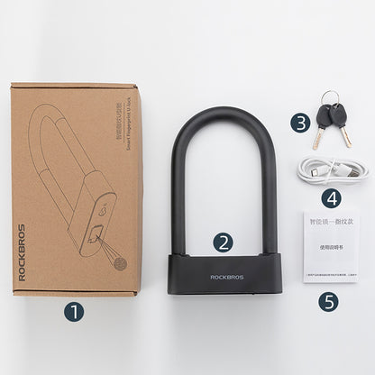 ROCKBROS SMART bicycle lock with fingerprint reader and Bluetooth - black – image 9
