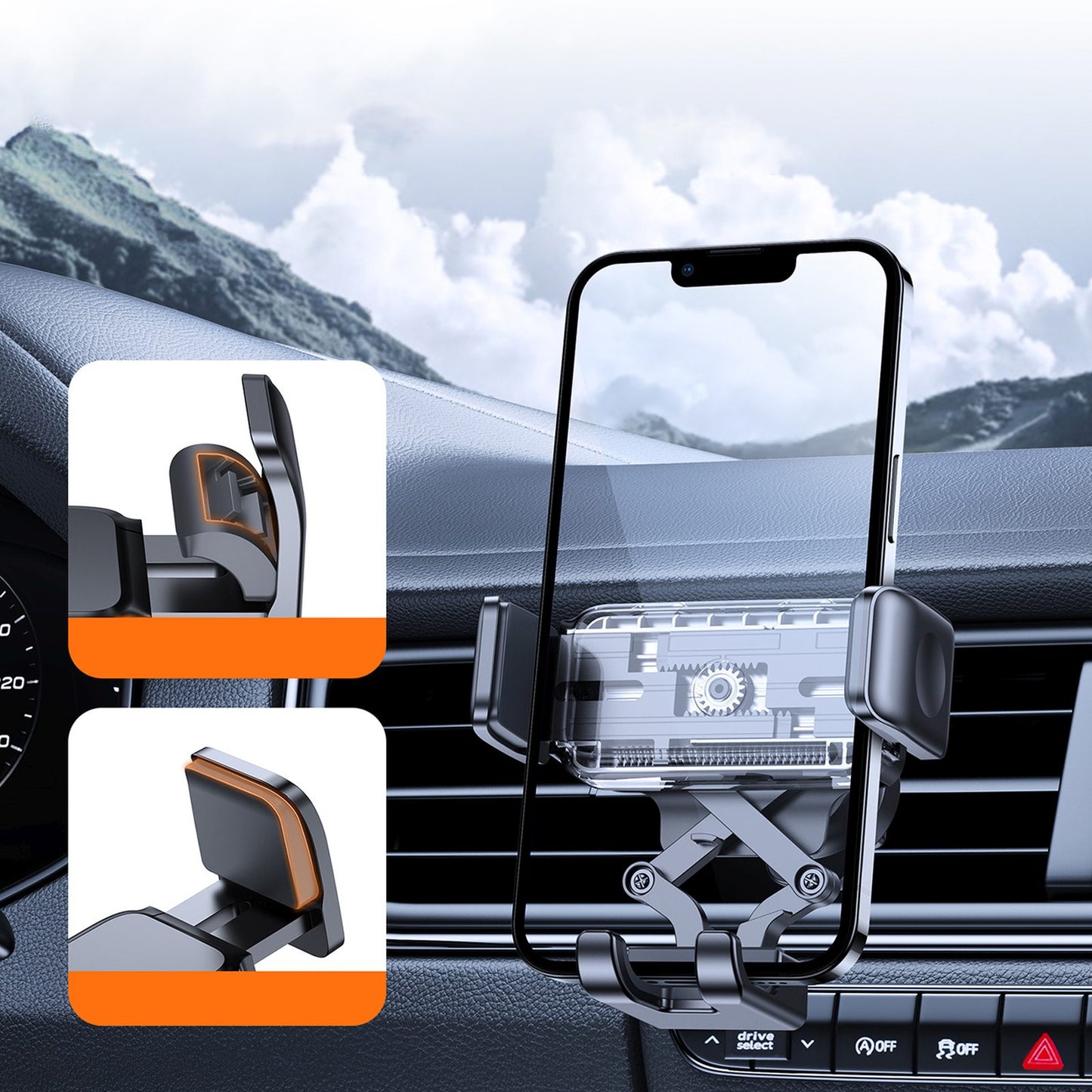 DUDAO Car phone holder for air vent, black – image 26