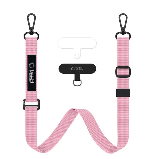 Tech-Protect Rope Crossbody 2in1 lanyard for smartphone case and wrist - pink