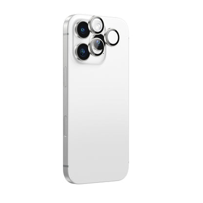 AmazingThing Tempered glass with camera lens frame for iPhone 16 Pro / 16 Pro Max - silver