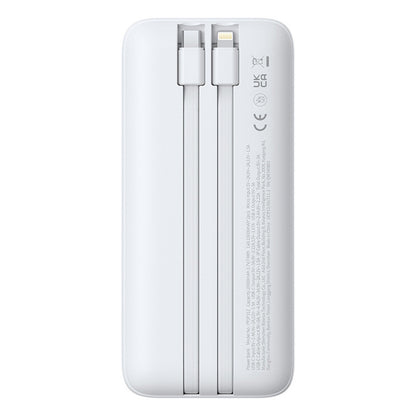 BASEUS Powerbank 20000mAh 22.5W USB-A USB-C with built-in USB-C iPhone Lightning cables - white – image 3