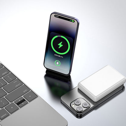 DUDAO Magnetic power bank K14S 5000mAh USB-A USB-C 20W - white – image 4