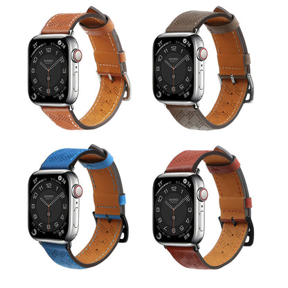 HURTEL Leather strap bracelet for Apple Watch 38 / 40 / 41 mm - red – image 6