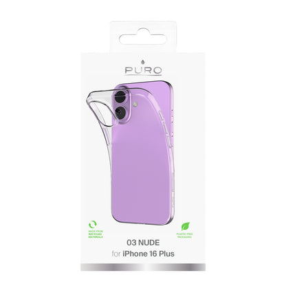 PURO Silicone case for iPhone 16 Plus 03 Nude - transparent – image 3