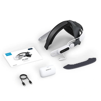 BOBOVR Head strap with battery for Meta Quest 3 and 3S goggles - white and black – image 6