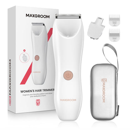 MAXGROOM Women's 2in1 waterproof trimmer for body and face, white - set