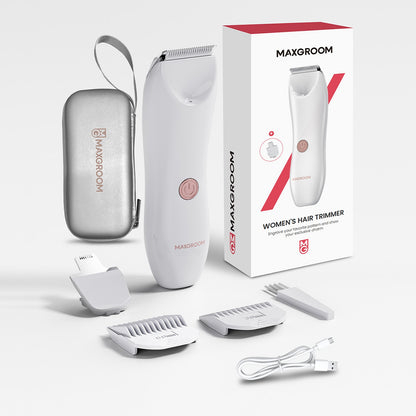 MAXGROOM Women's 2in1 waterproof trimmer for body and face, white - set – image 2