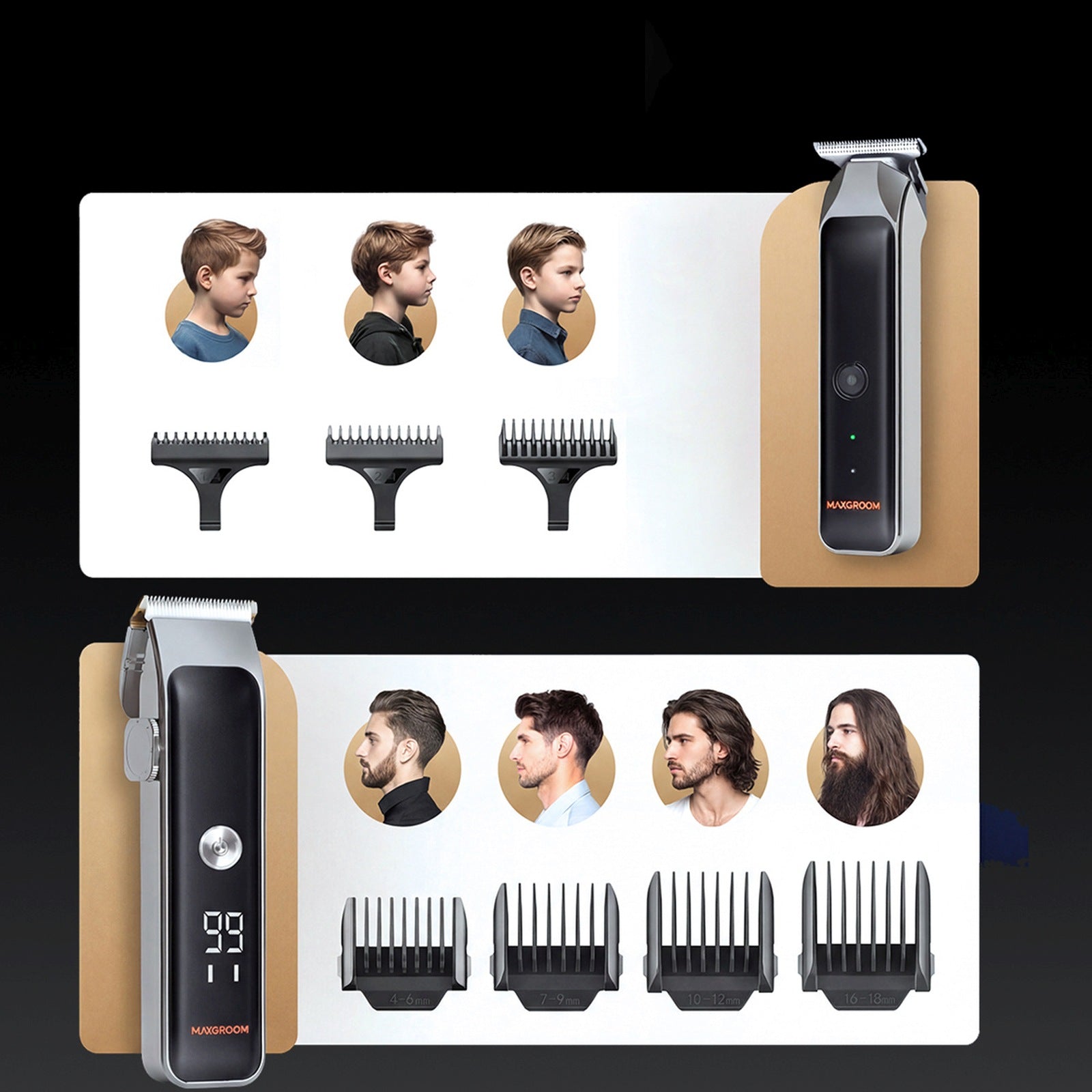 MAXGROOM Clipper with trimmer 7 LED USB-C attachments - set – image 8