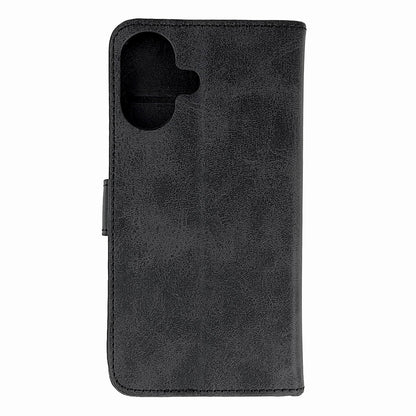 HURTEL iPhone 16 Leather Book Case - black