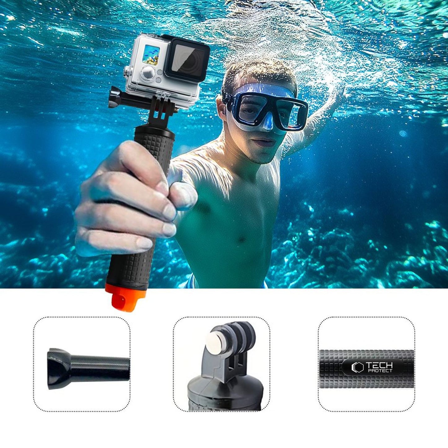Tech-Protect Buoyancy holder for GoPro / DJI sports camera - black – image 4