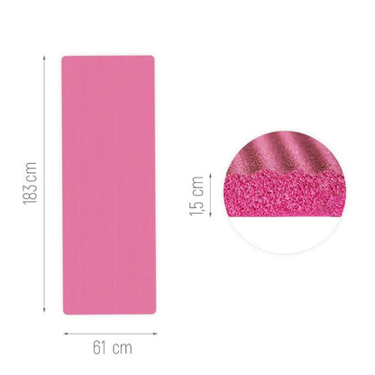 WOZINSKY Gymnastics mat for fitness yoga exercises, thick 183 x 61 x 1.5 cm - pink – image 3