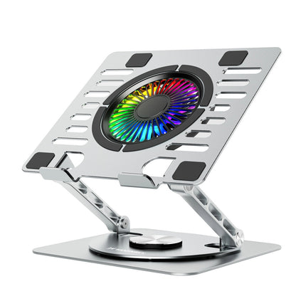 WOZINSKY Cooling stand with 360 rotation for laptop tablet RGB - silver