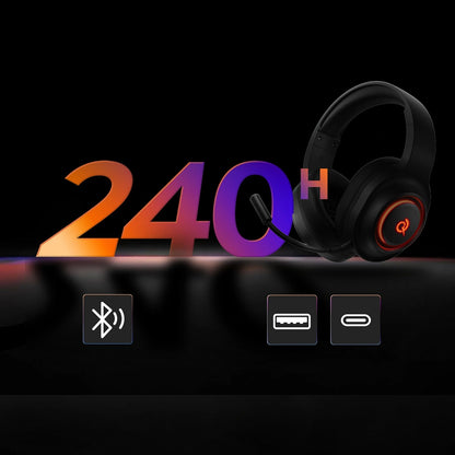 QCY Gaming headphones, 7.1 sound, detachable microphone, 3 connection modes - black – image 8