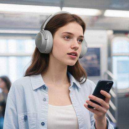 QCY Wireless on-ear headphones with LDAC and ANC noise reduction - gray – image 5