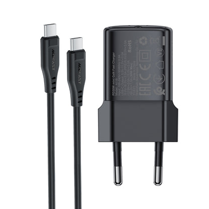 ACEFAST USB-C 30W GaN wall charger with USB-C - Lightning 1.2m cable - black – image 5