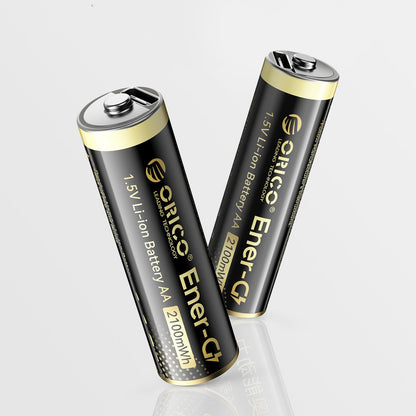 ORICO Lithium battery rechargeable AA 1.5 V 2100mWh USB-C - 2 pcs. – image 2