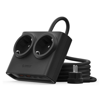 ORICO Power strip 6in1 AC USB-A USB-C 25W - black