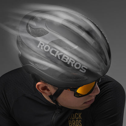 ROCKBROS Lightweight adjustable bicycle helmet 58-62 cm - black – image 4