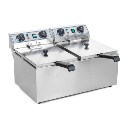 TIMER 2x9L electric double-chamber fryer