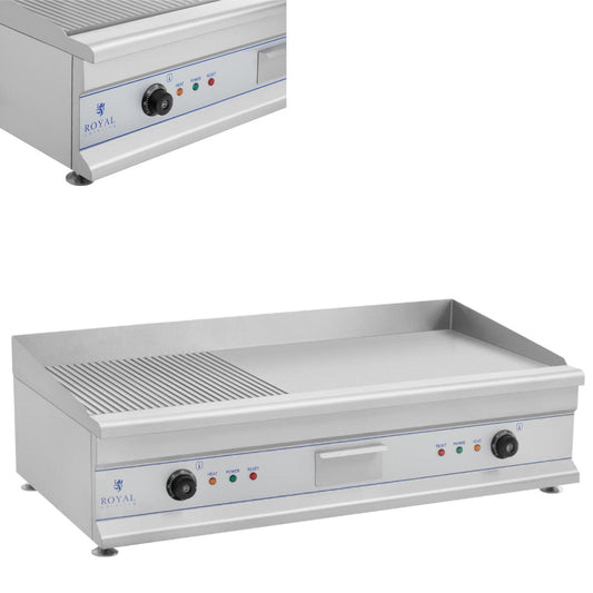 Royal Catering Electric grill 230V, double, large, grooved, 100 cm