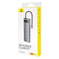 11in1 HUB adapter USB-C to USB-C PD 4x USB HDMI VGA AUX RJ45 SD TF gray - Carlat