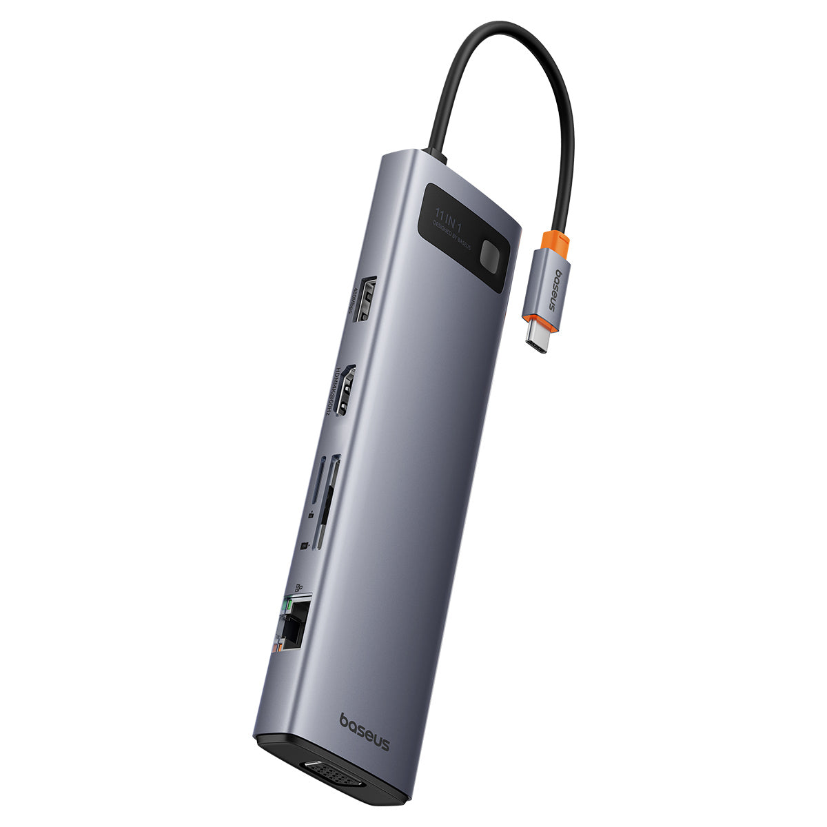 11in1 HUB adapter USB-C to USB-C PD 4x USB HDMI VGA AUX RJ45 SD TF gray - Carlat
