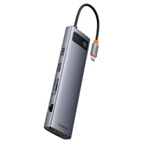 11in1 HUB adapter USB-C to USB-C PD 4x USB HDMI VGA AUX RJ45 SD TF gray - Carlat
