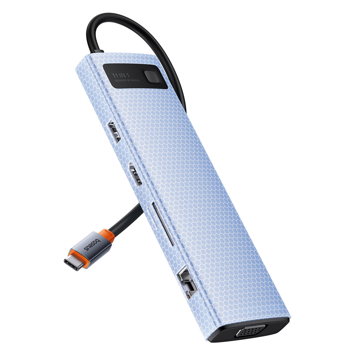 11in1 HUB adapter USB-C to USB-C PD 4x USB HDMI VGA AUX RJ45 SD TF gray - Carlat