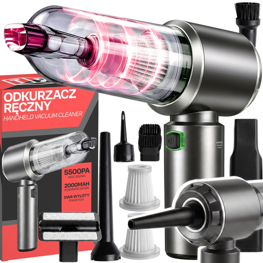 120W handheld vacuum cleaner, 5500 Pa battery, brushless motor, 3-speed settings - Carlat
