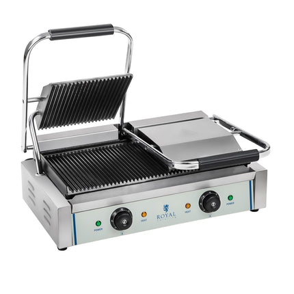 Double-sided grooved contact grill