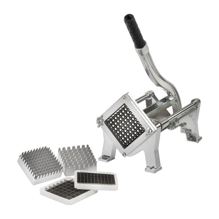 Hand-held potato chip cutter
