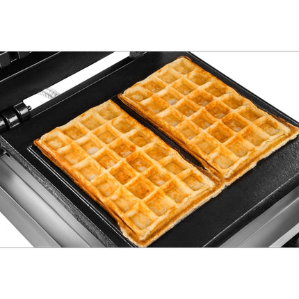 Rectangular waffle guard for 2 Belgian waffles